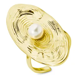 waterproof verstelbaar ring in verguld staal - OCEANA