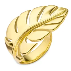 waterproof blad verstelbaar ring in verguld staal - OCEANA