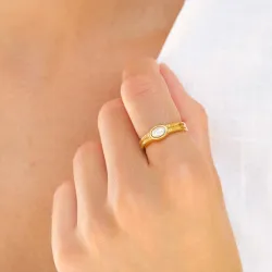 waterproof ring in verguld staal - OCEANA