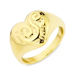 waterproof hart ring in verguld staal - OCEANA