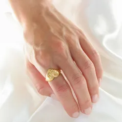 waterproof hart ring in verguld staal - OCEANA