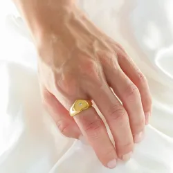 waterproof hart ring in verguld staal - OCEANA