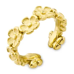 waterproof bloem ring in verguld staal - OCEANA