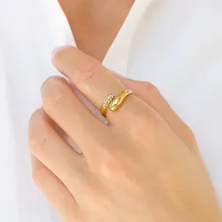 waterproof ring in verguld staal - OCEANA