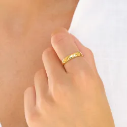 waterproof ring in verguld staal - OCEANA