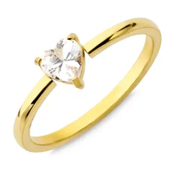 waterproof hart ring in verguld staal - OCEANA