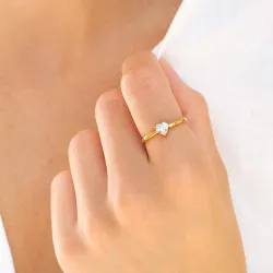 waterproof hart ring in verguld staal - OCEANA