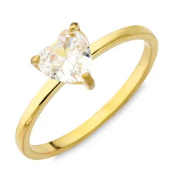 waterproof hart ring in verguld staal - OCEANA