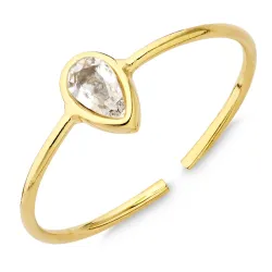 waterproof zirkoon ring in verguld staal - OCEANA