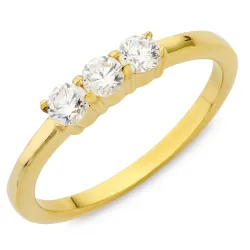 waterproof zirkoon ring in verguld staal - OCEANA