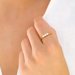 waterproof zirkoon ring in verguld staal - OCEANA