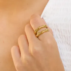 waterproof ring in verguld staal - OCEANA