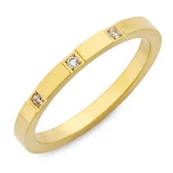 waterproof zirkoon ring in verguld staal - OCEANA