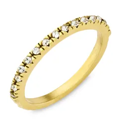 waterproof zirkoon ring in verguld staal - OCEANA