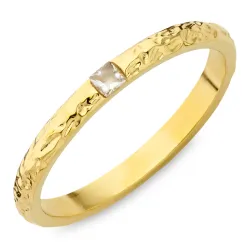 waterproof zirkoon ring in verguld staal - OCEANA