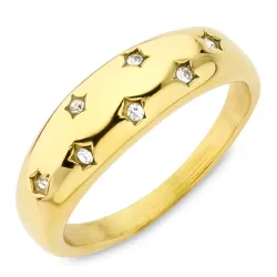 waterproof ster ring in verguld staal - OCEANA