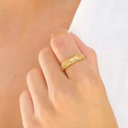 waterproof ster ring in verguld staal - OCEANA