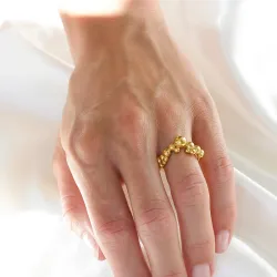 waterproof bolletje ring in verguld staal - OCEANA