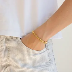 waterproof bolletje armband in verguld staal - OCEANA