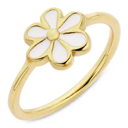 waterproof bloem ring in verguld staal - OCEANA