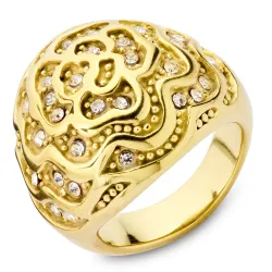 waterproof zirkoon ring in verguld staal - OCEANA