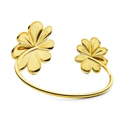waterproof bloem armband in verguld staal - OCEANA