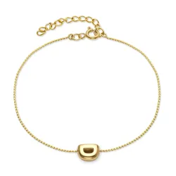 waterproof letter d armband in verguld staal - OCEANA