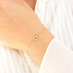 waterproof letter d armband in verguld staal - OCEANA