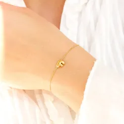 waterproof letter f armband in verguld staal - OCEANA