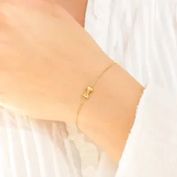 waterproof letter i armband in verguld staal - OCEANA