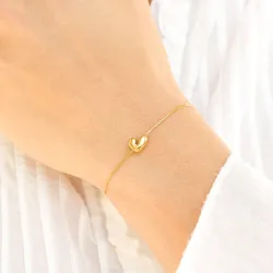 waterproof letter j armband in verguld staal - OCEANA