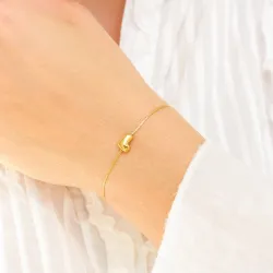 waterproof letter l armband in verguld staal - OCEANA