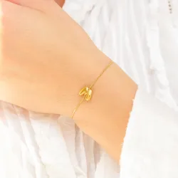 waterproof letter m armband in verguld staal - OCEANA