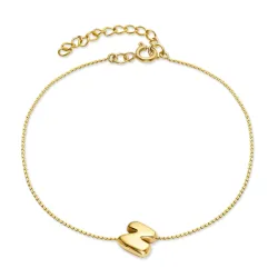 waterproof letter n armband in verguld staal - OCEANA