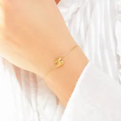 waterproof letter n armband in verguld staal - OCEANA