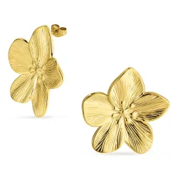 waterproof bloem oorbellen in verguld staal - OCEANA