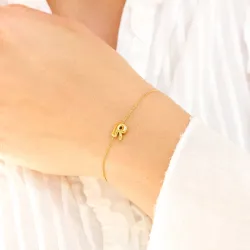 waterproof letter r armband in verguld staal - OCEANA