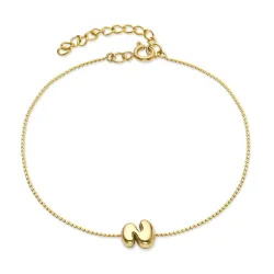 waterproof letter s armband in verguld staal - OCEANA