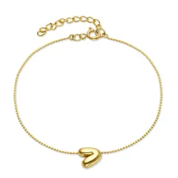 waterproof letter v armband in verguld staal - OCEANA