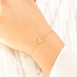 waterproof letter v armband in verguld staal - OCEANA