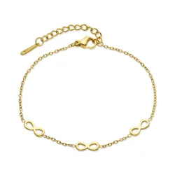 waterproof infinity armband in verguld staal - OCEANA