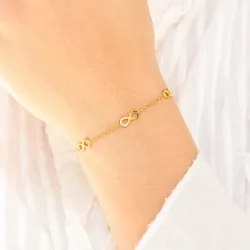 waterproof infinity armband in verguld staal - OCEANA