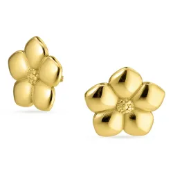 waterproof bloem oorbellen in verguld staal - OCEANA