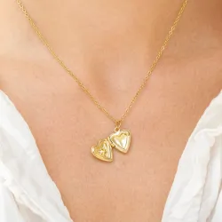 waterproof hart ketting met hanger in verguld staal - OCEANA