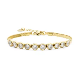 waterproof zirkoon armband in verguld staal - OCEANA