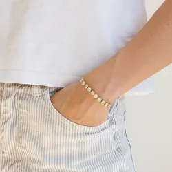 waterproof zirkoon armband in verguld staal - OCEANA