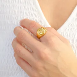 waterproof ring in verguld staal - OCEANA