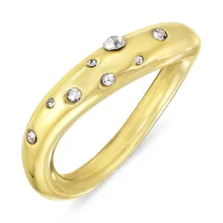 waterproof zirkoon ring in verguld staal - OCEANA