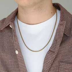 waterproof ketting in verguld staal 55 cm x 3 mm  - OCEANA