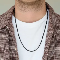 waterproof ketting in zwart staal 60 cm x 3 mm  - OCEANA